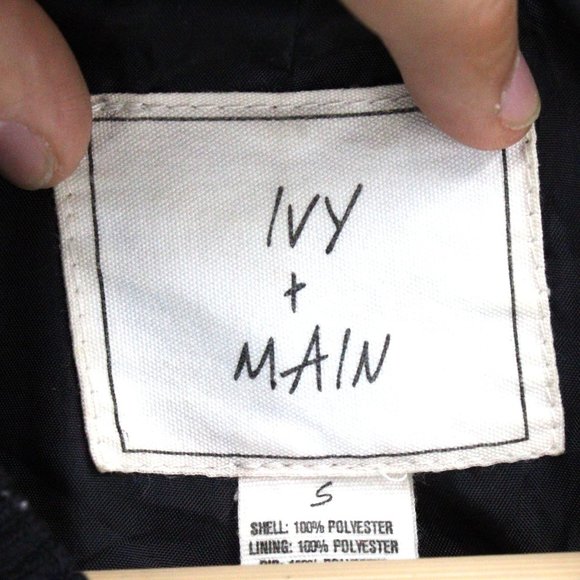 Ivy Main Bomber Jacket Womens Black Full Zip Lightweight Pocket Fronts Small S - Picture 6 of 9